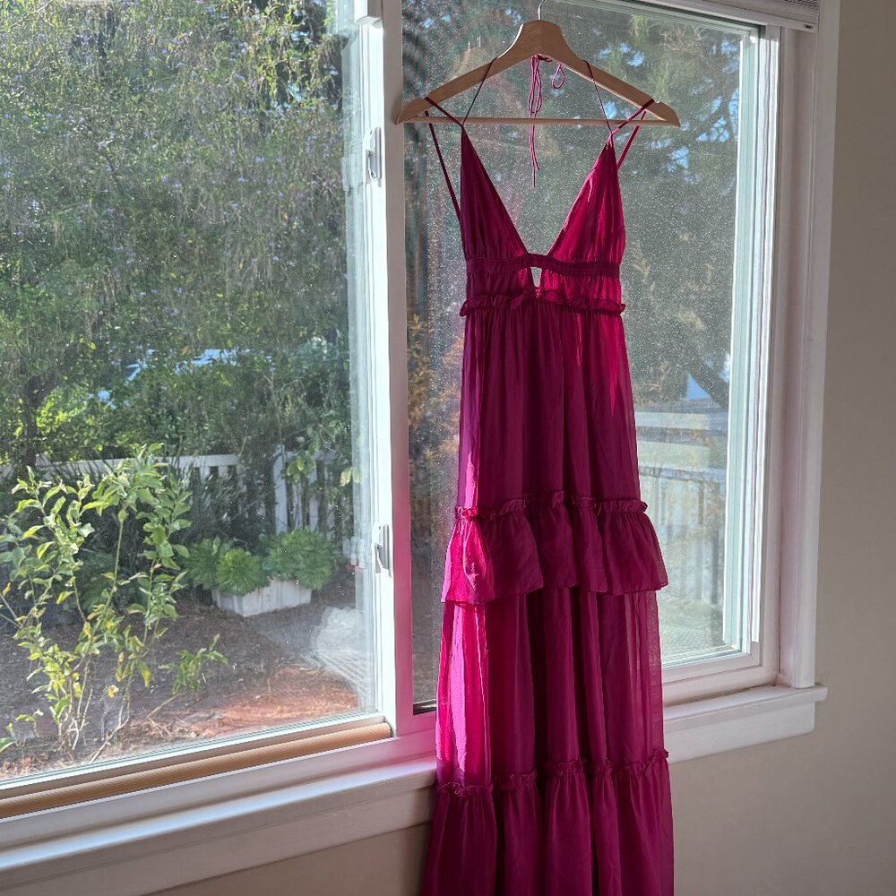 Cami NYC Pink Doris Chiffon Maxi Dress NWT